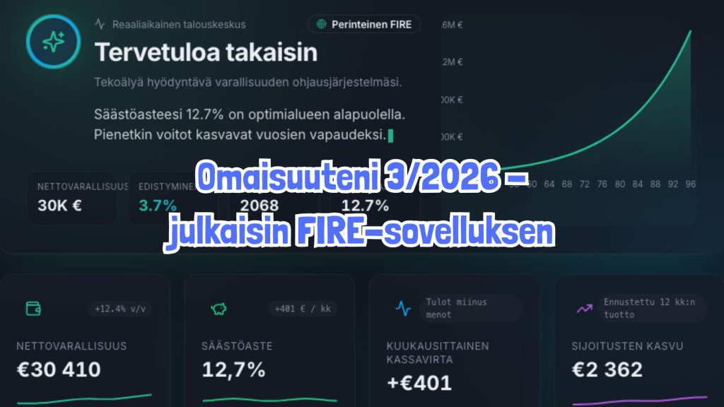 Omaisuuteni 3/2026 -julkaisin FIRE-sovelluksen