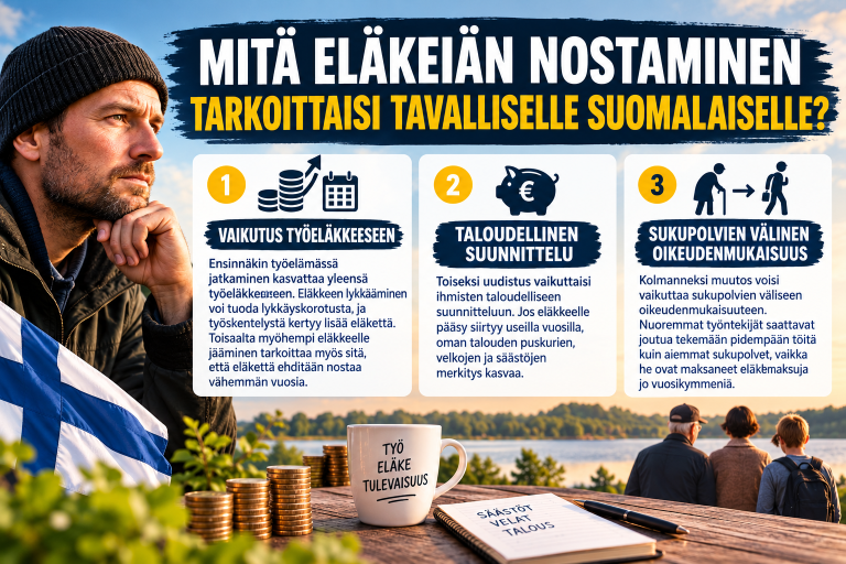 Mitä eläkeiän nostaminen tarkoittaisi tavalliselle suomalaiselle?