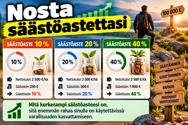 Nosta säästöastettasi kohti vapautta